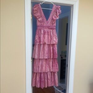 SAYLOR Pink Tiered Maxi Dress